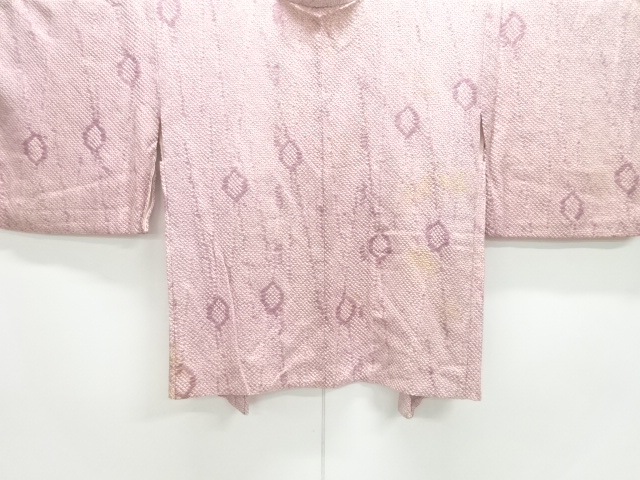 アンティーク　本総絞り縞に亀甲模様羽織